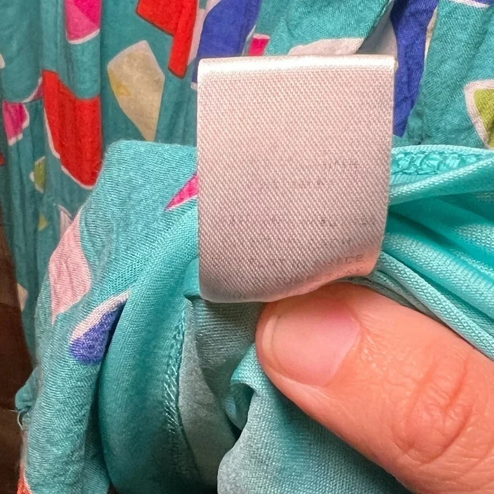 THML Teal Tiered Ruffle Geometric Printed Dress size XS - Picture 7 of 10